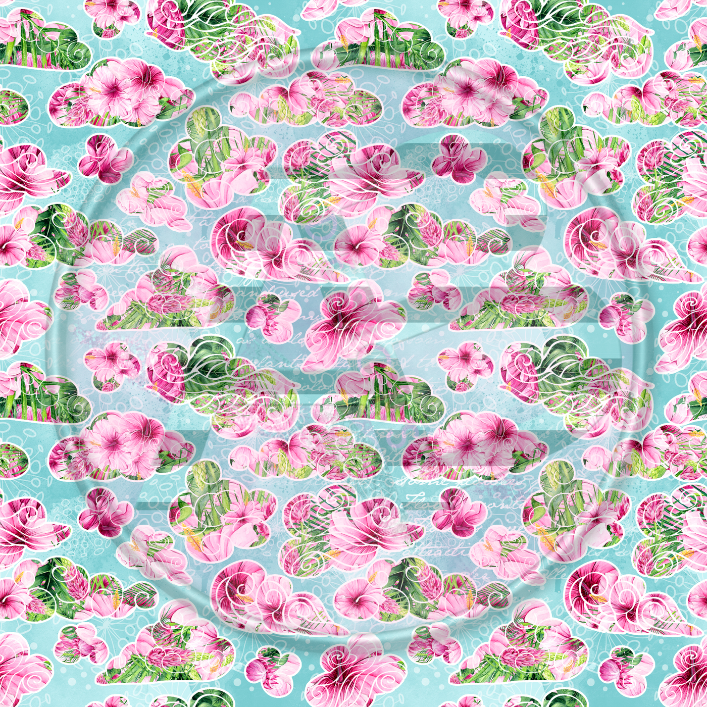 Adhesive Patterned Vinyl - Tropical Exotic Floral 44