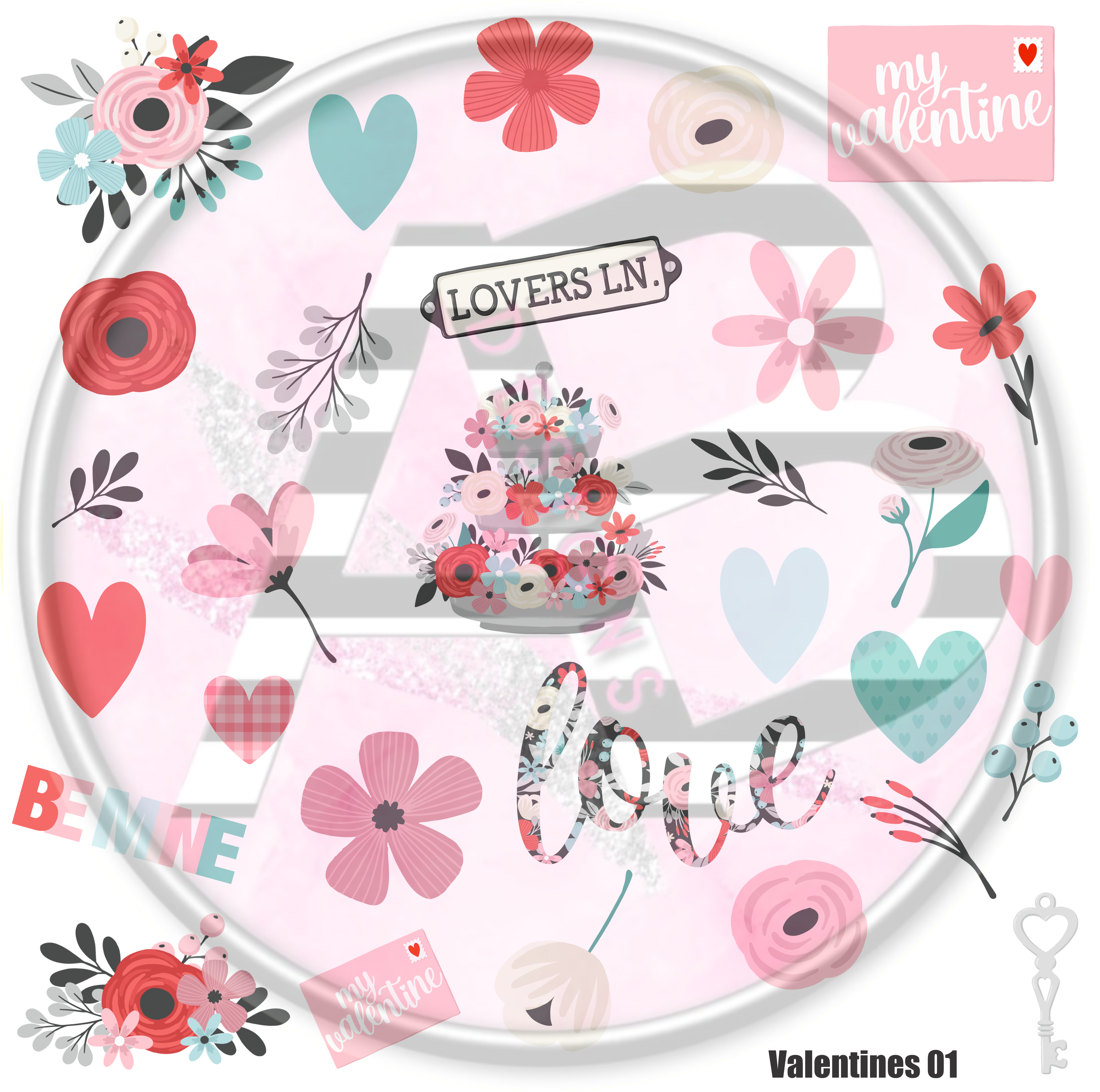 Valentines 01 Full Sheet 12x12 - Clear Sheet – AB Designs, Co.