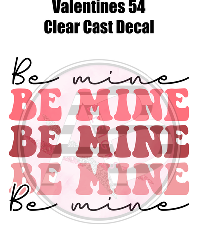 Valentines 54 - Clear Cast Decal