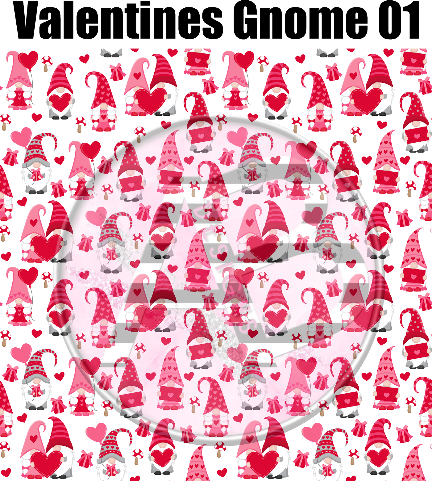 Adhesive Patterned Vinyl - Valentines Gnome 1