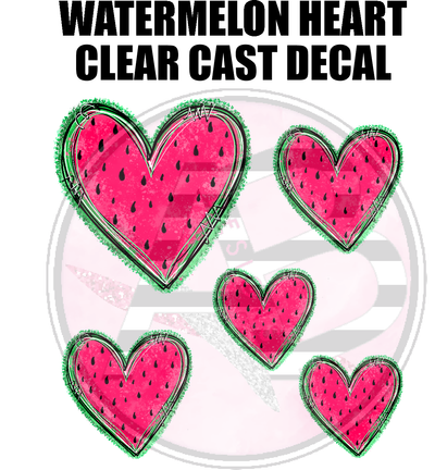 Watermelon Hearts - Clear Cast Decal
