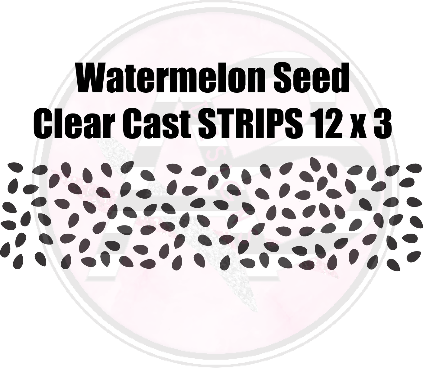 Watermelon Seed 12 x 3 Clear Cast Decal STRIP