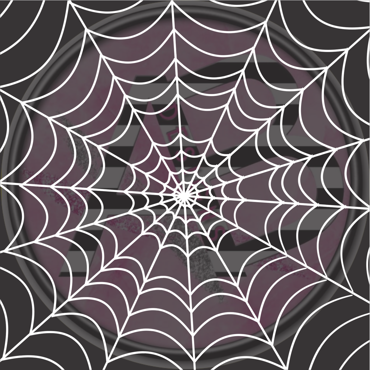 Adhesive Patterned Vinyl - White Ink Spider Web 01