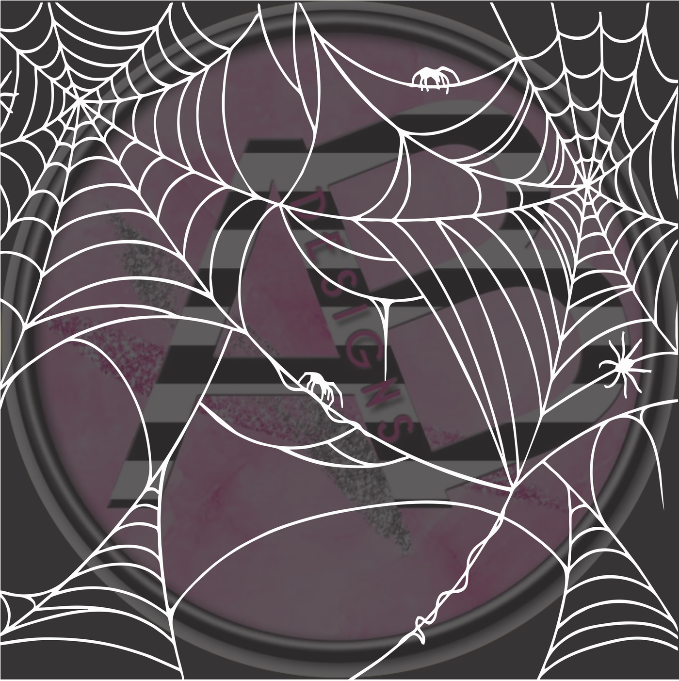 Adhesive Patterned Vinyl - White Ink Spider Web 07