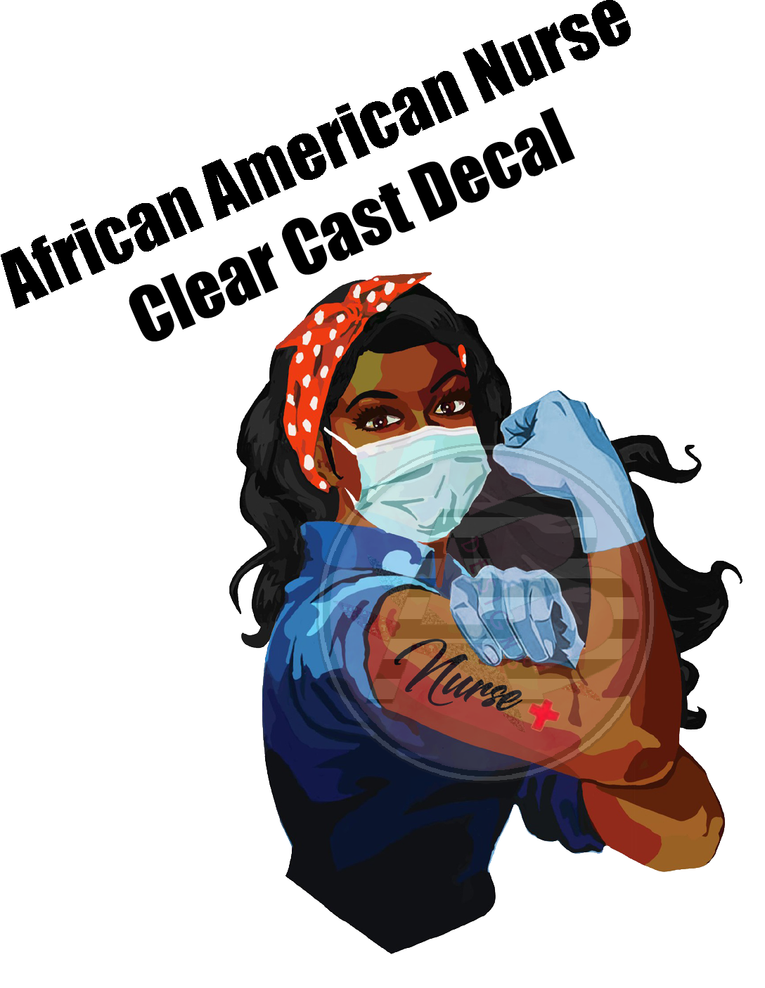 African American Nurse - Clear Cast Decal
