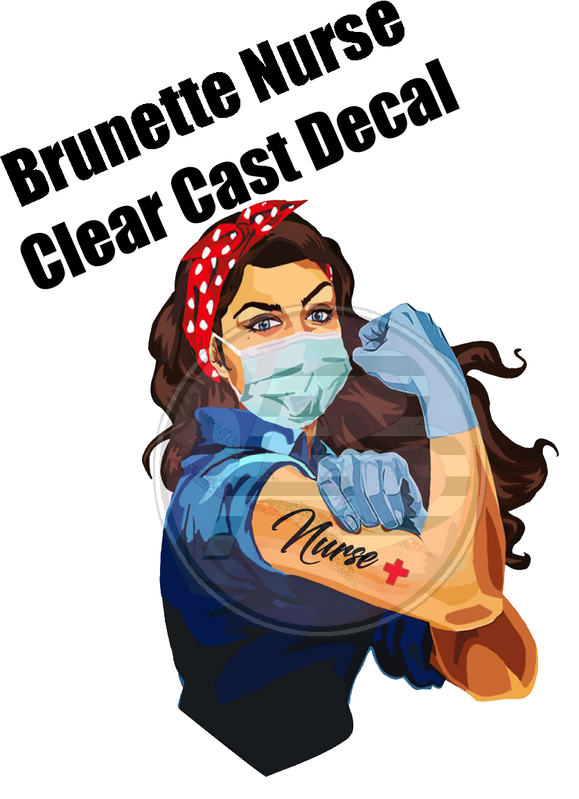Brunette Nurse - Clear Cast Decal