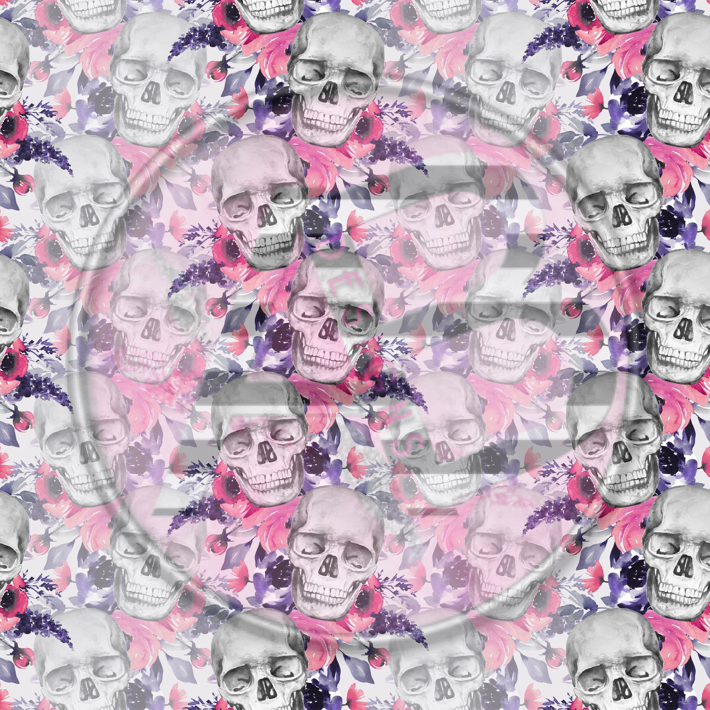 Adhesive Patterned Vinyl - Skulls 1641