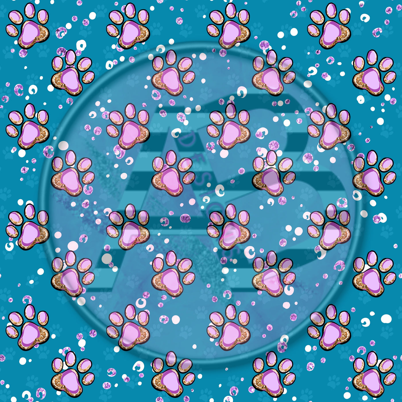 Adhesive Patterned Vinyl - Paws 223