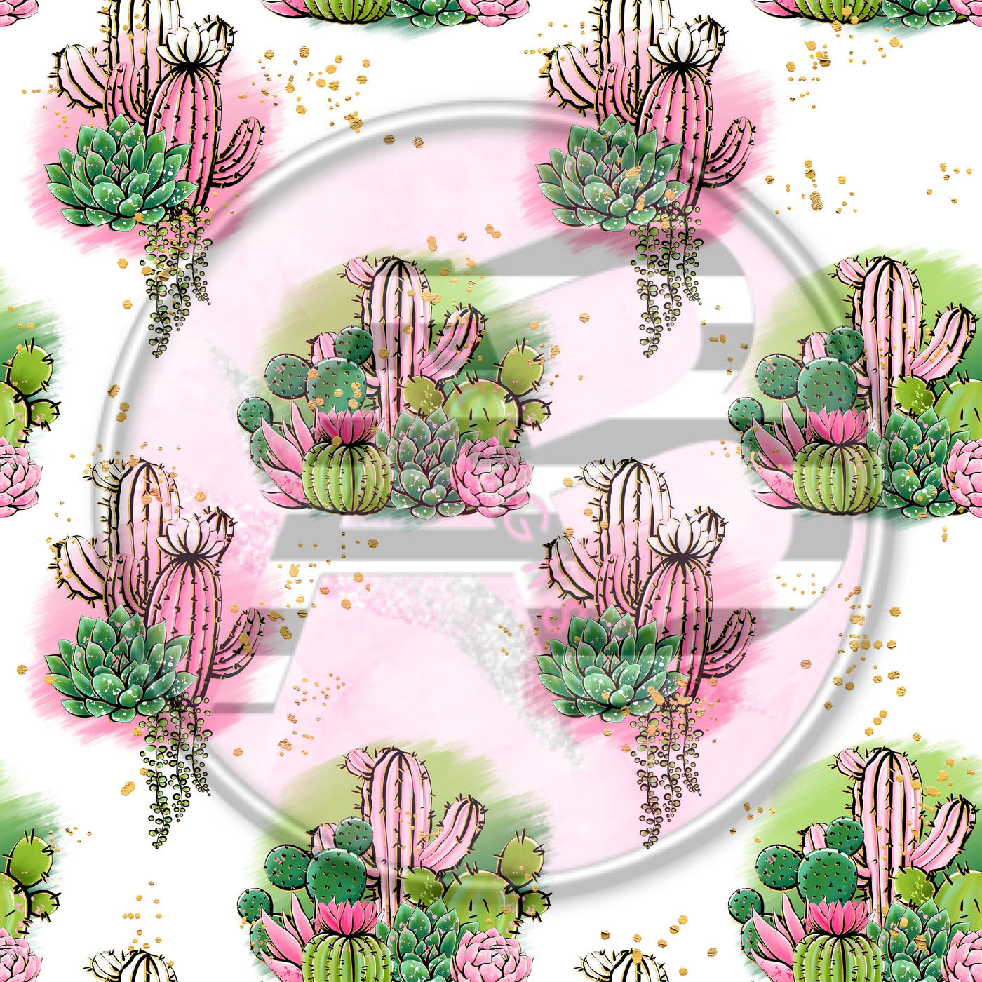 Adhesive Patterned Vinyl - Cactus 184