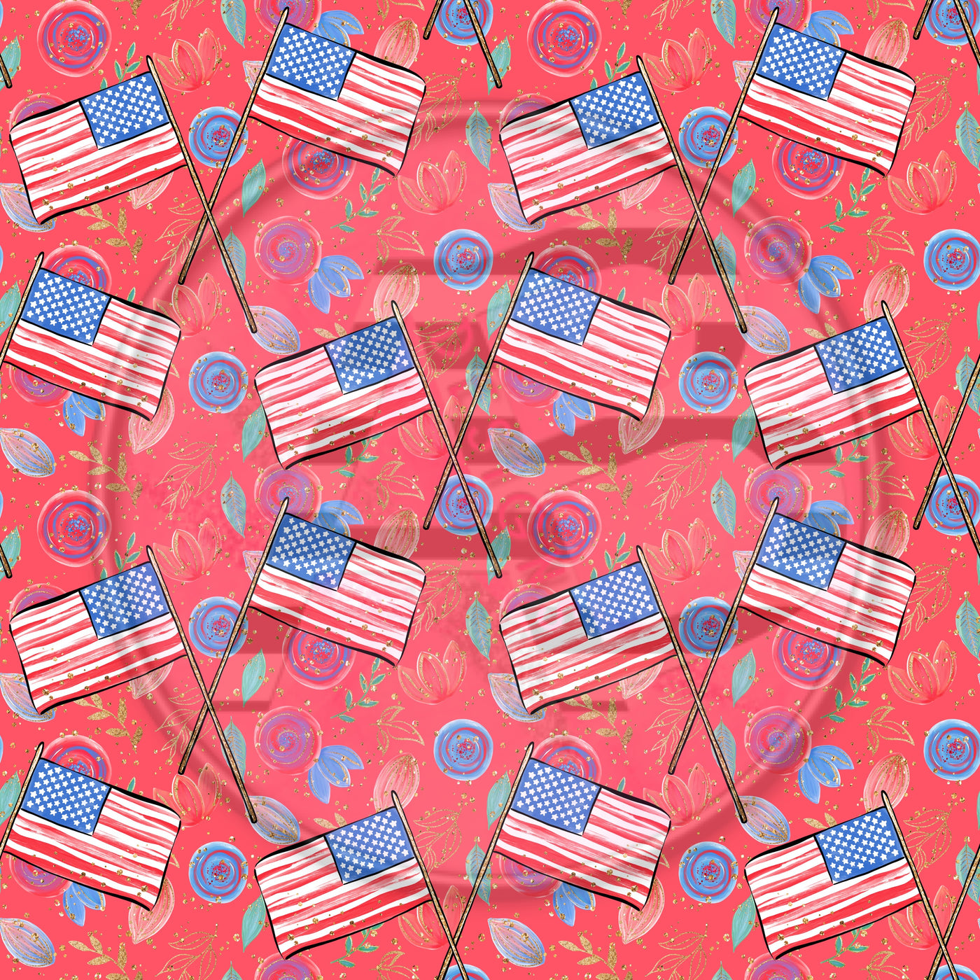 Adhesive Patterned Vinyl - Patriotic 1247