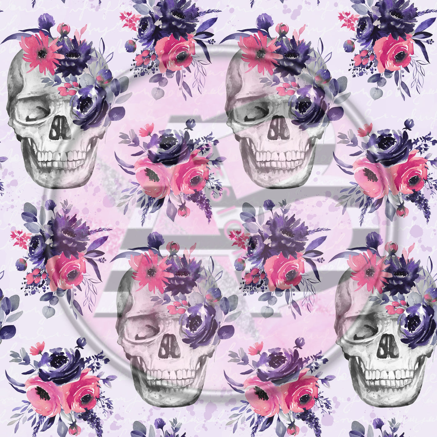 Adhesive Patterned Vinyl - Skulls 1613