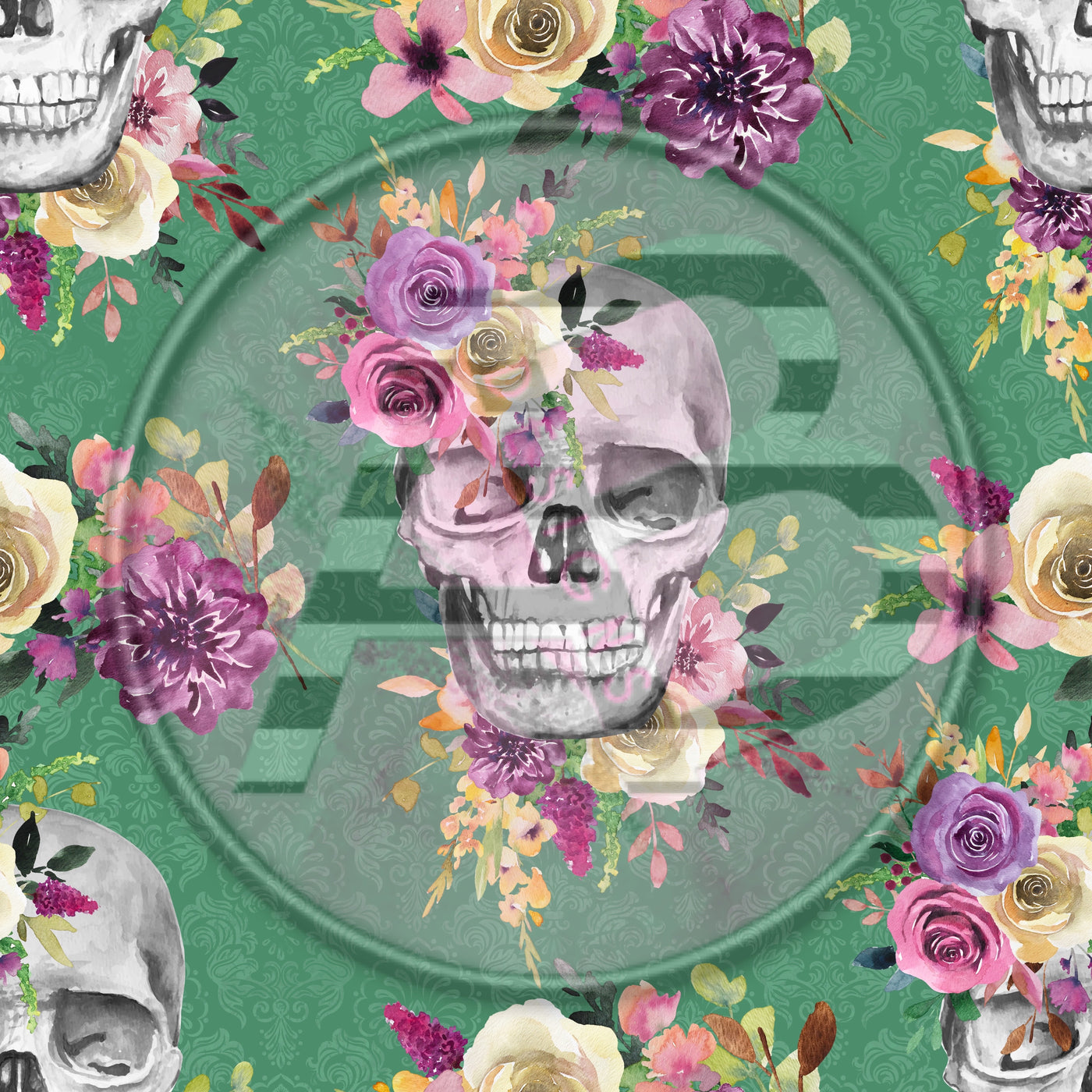 Adhesive Patterned Vinyl - Skull 614