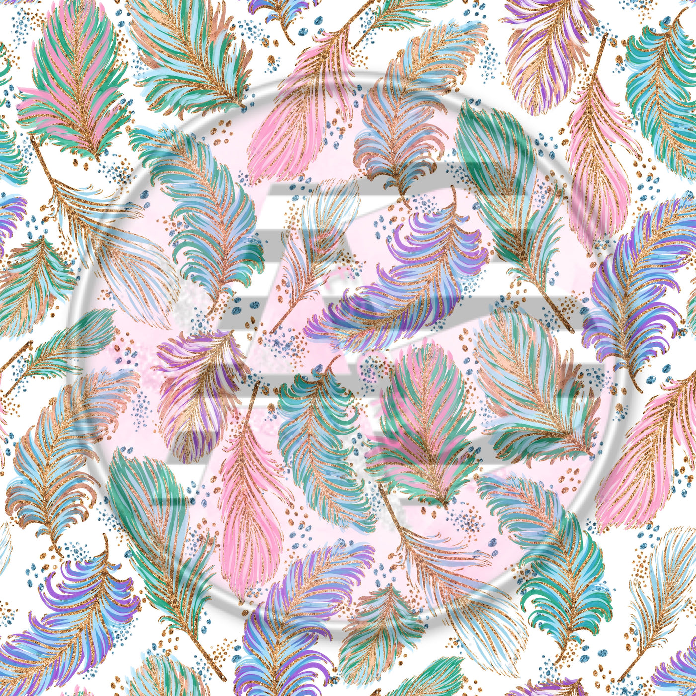 Adhesive Patterned Vinyl - Feathers 164