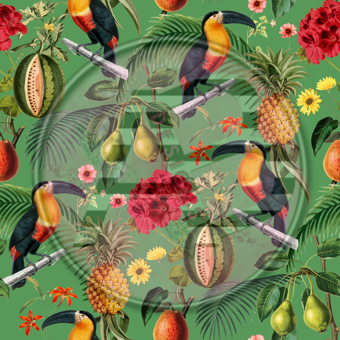 Adhesive Patterned Vinyl - Tropical 1759