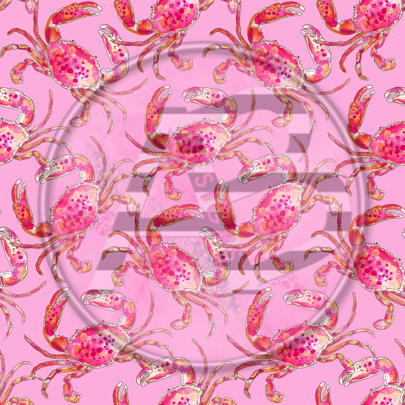 Adhesive Patterned Vinyl - Crab 1709