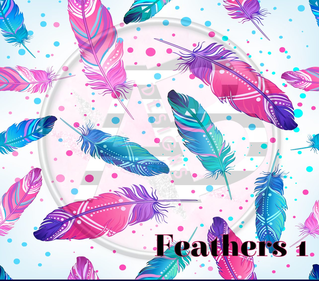 Adhesive Patterned Vinyl - Feathers 1