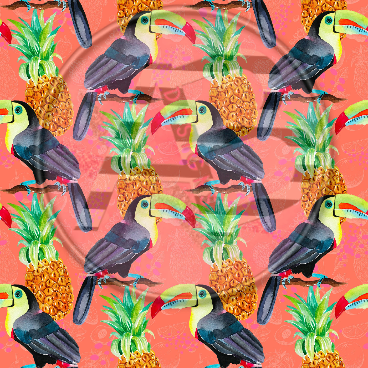 Adhesive Patterned Vinyl - Tropical 2123