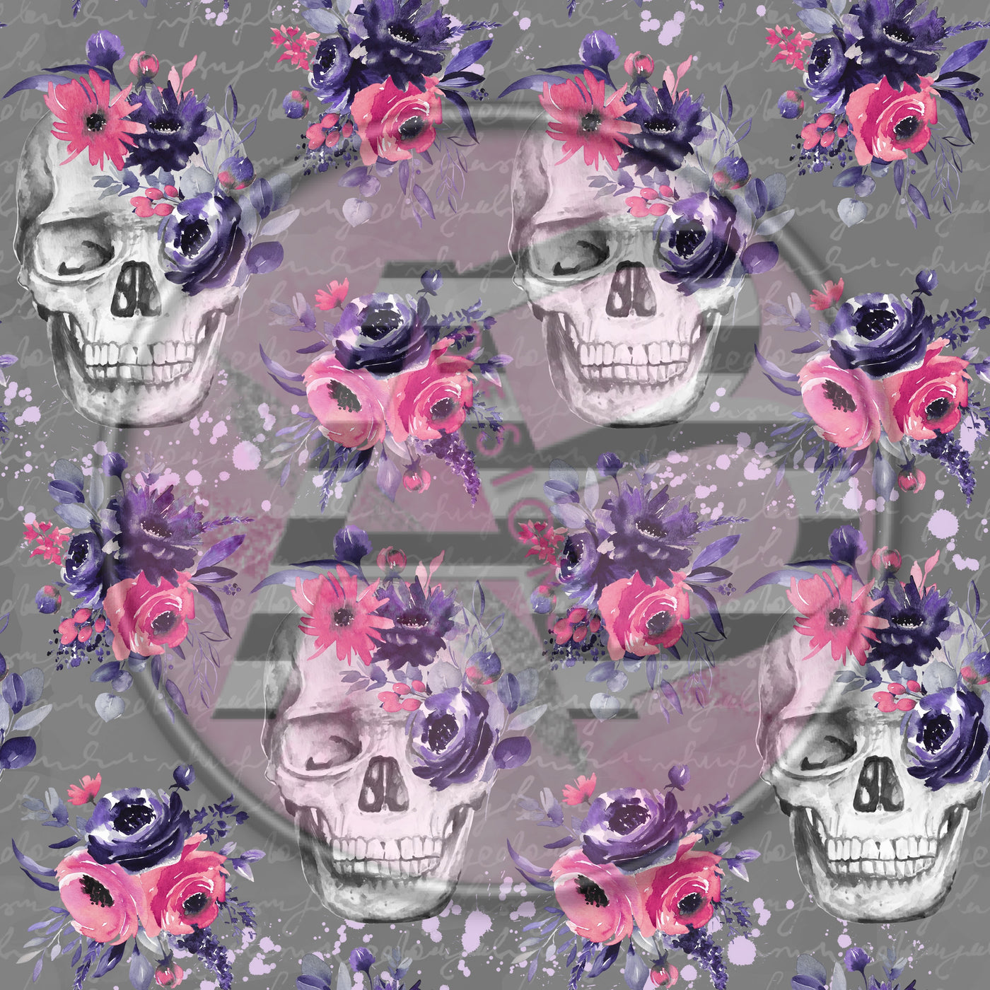 Adhesive Patterned Vinyl - Skulls 1650