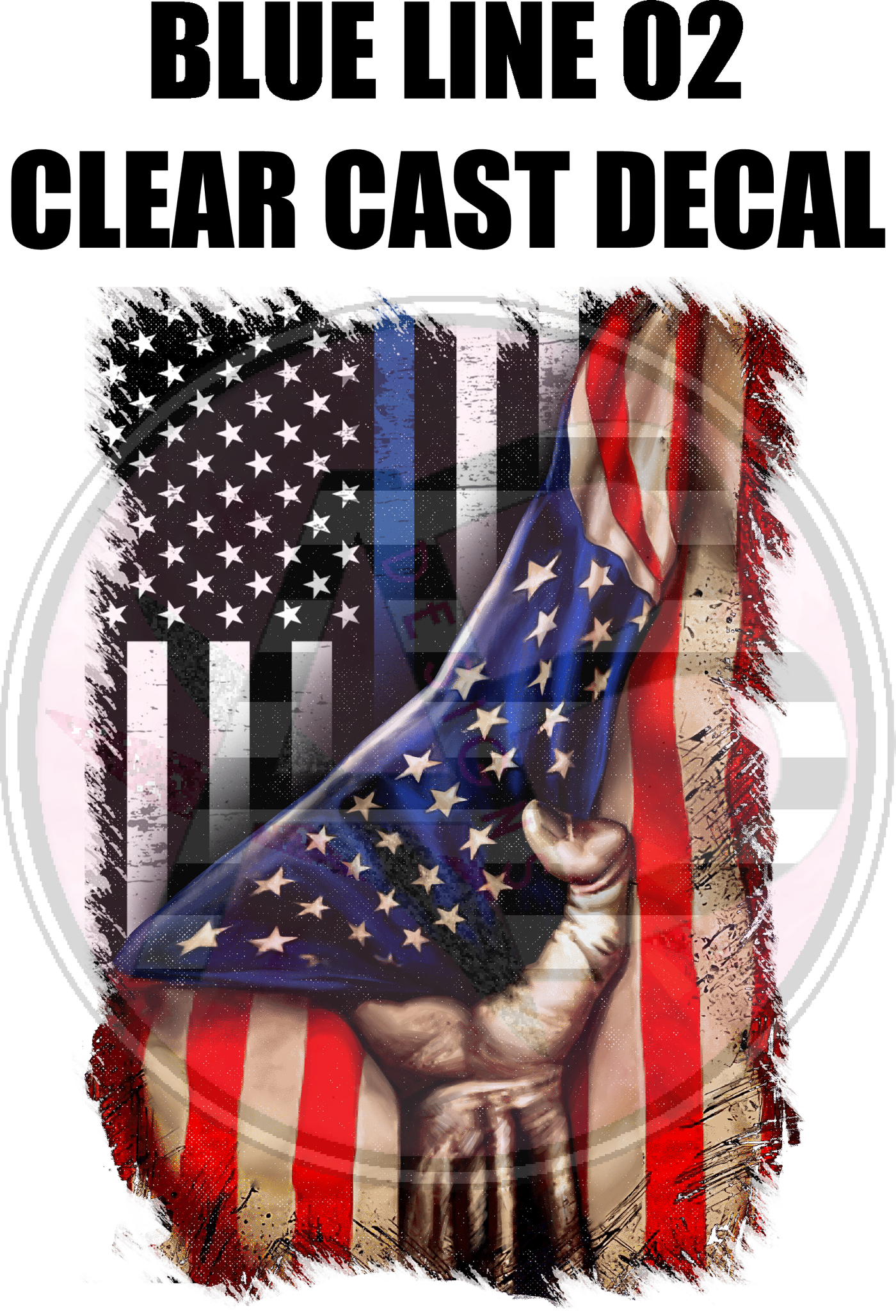 Blue Line 02 - Clear Cast Decal