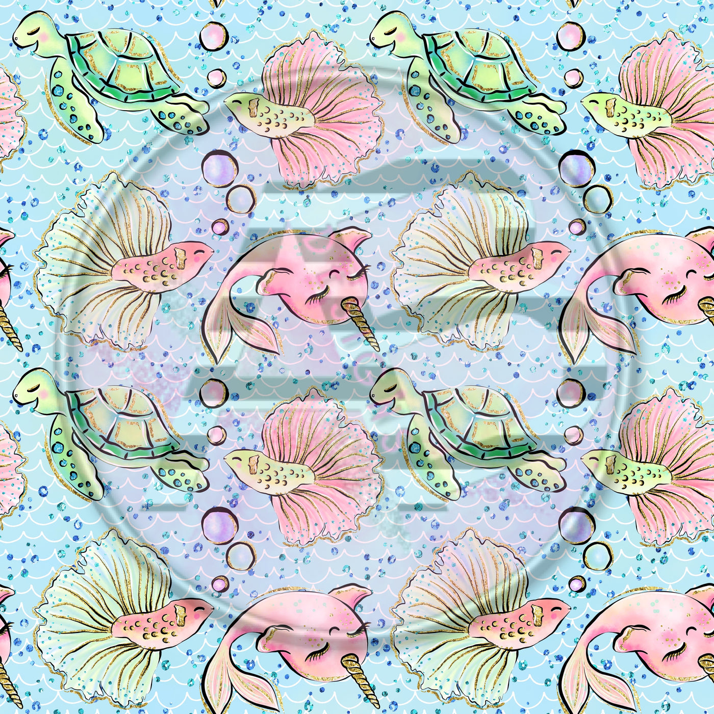 Adhesive Patterned Vinyl - Sea Life 1882