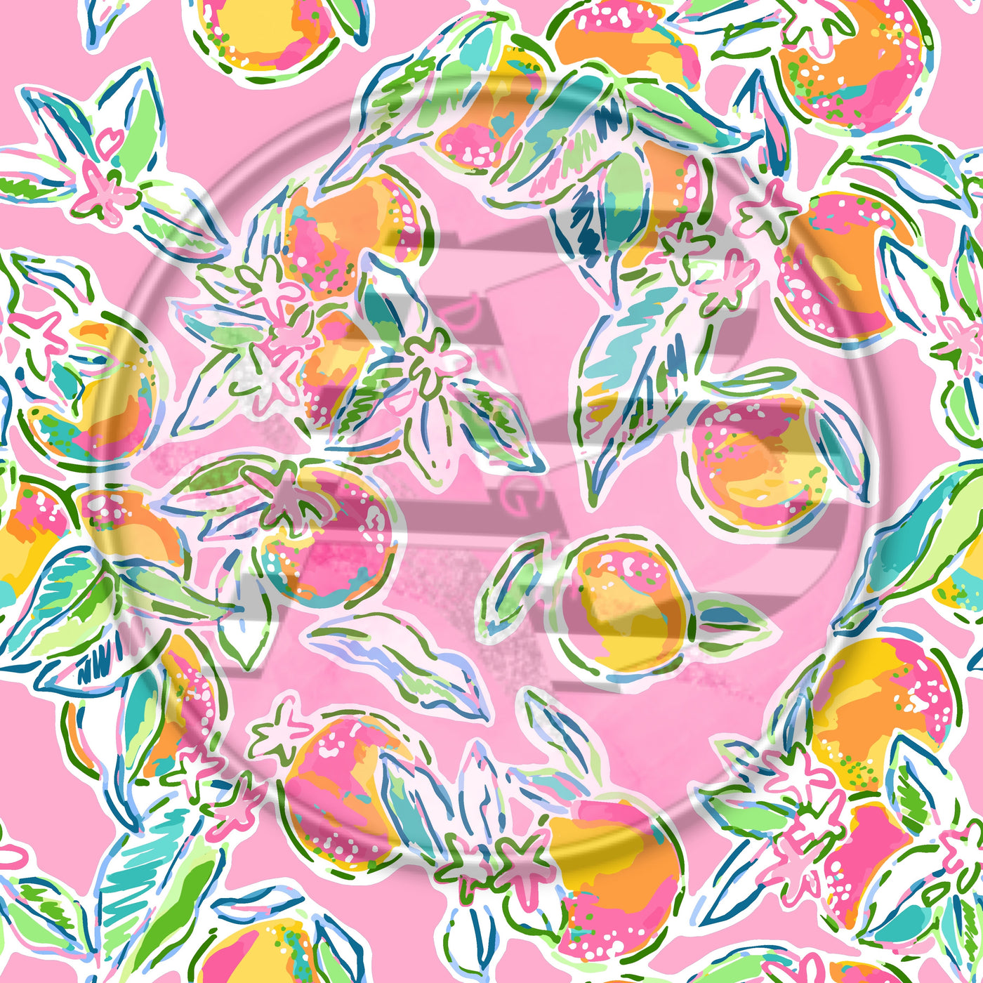 Adhesive Patterned Vinyl - Oranges 2225