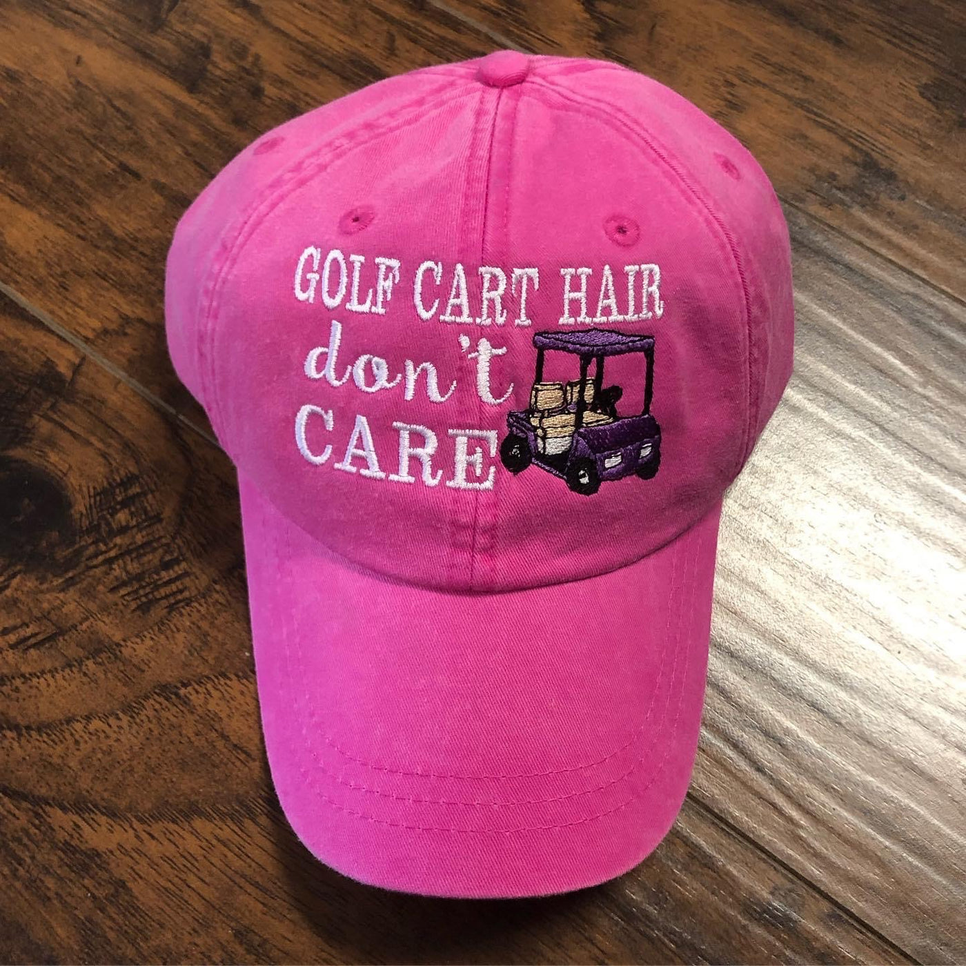 Golf Cart Hair Don’t Care Embroidered Hat