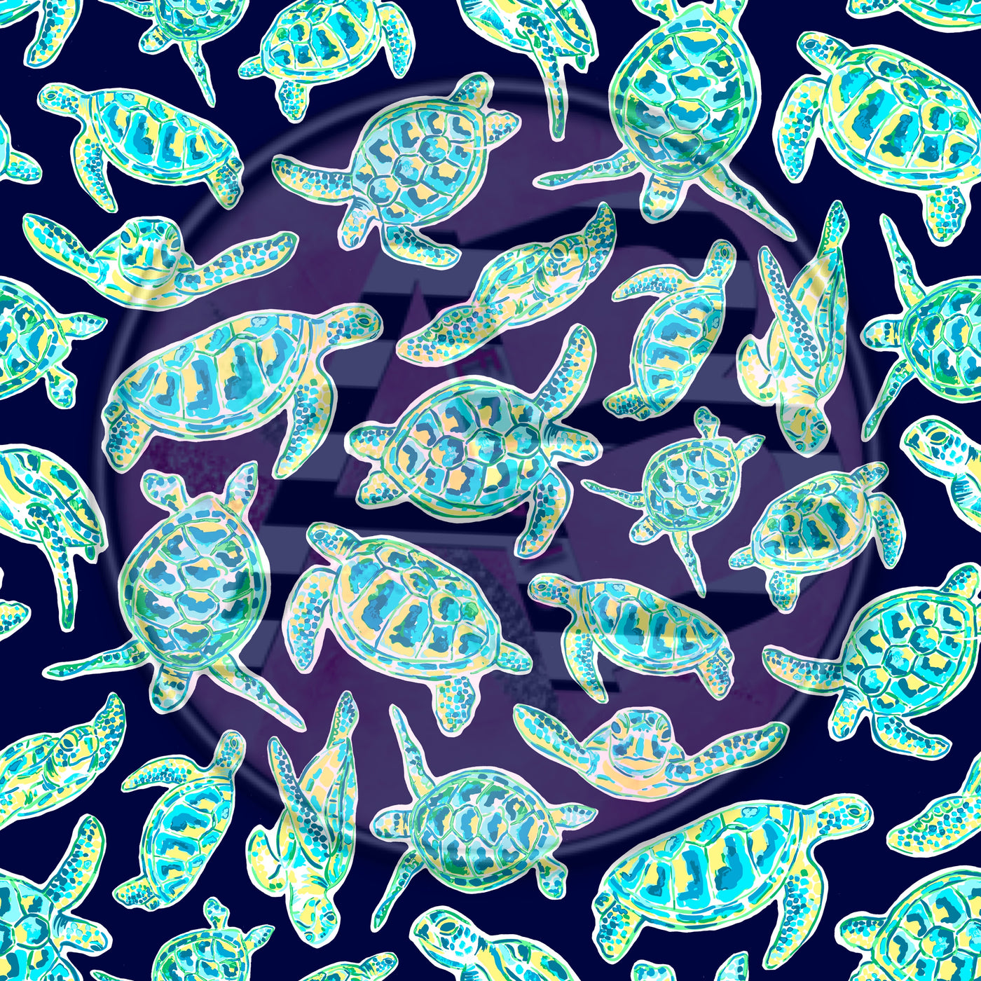 Adhesive Patterned Vinyl - Sea Turtle 2221