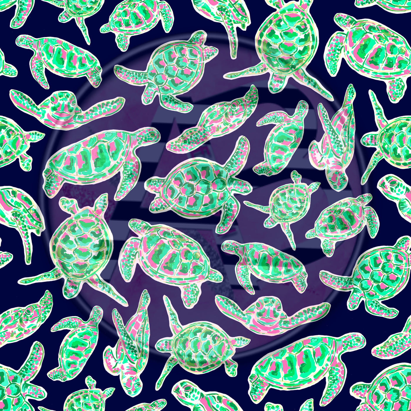 Adhesive Patterned Vinyl - Sea Turtle 2223