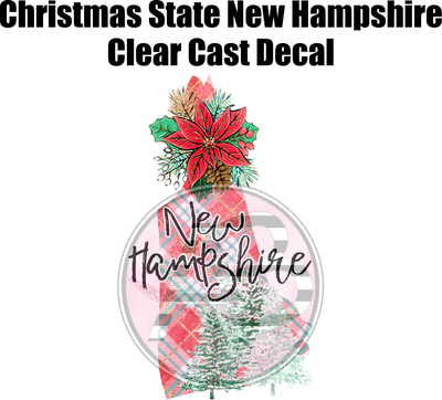 Christmas State New Hampshire- Clear Cast Decal